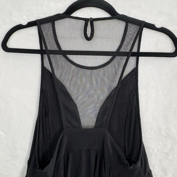 MUSTARD SEED Women Sheer Back V Neck Top Sleeveless Pullover Sz L Black 6-7 - Picture 5 of 10